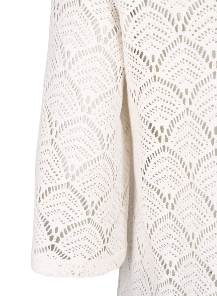 Crochet blouse with 3/4 sleeves, Sandshell, Packshot image number 3