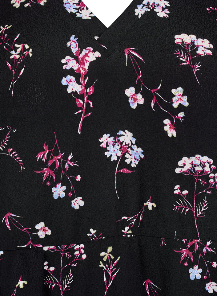 Short dress with floral print, Black, Packshot image number 2