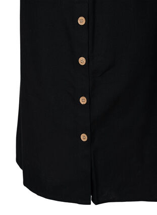 Cotton dress with 3/4 sleeves and buttons, Black, Packshot image number 3