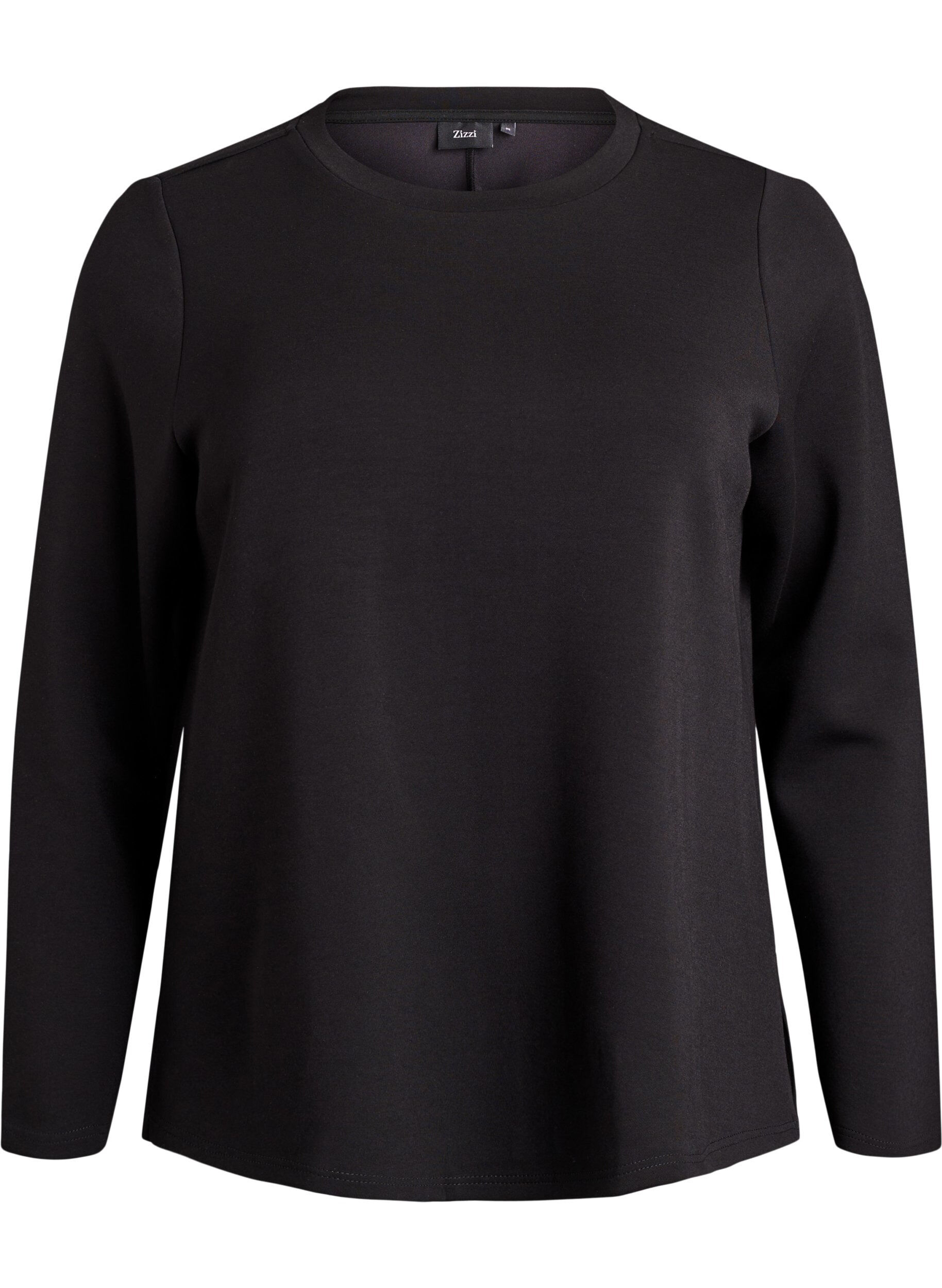 Jersey blouse with round neck