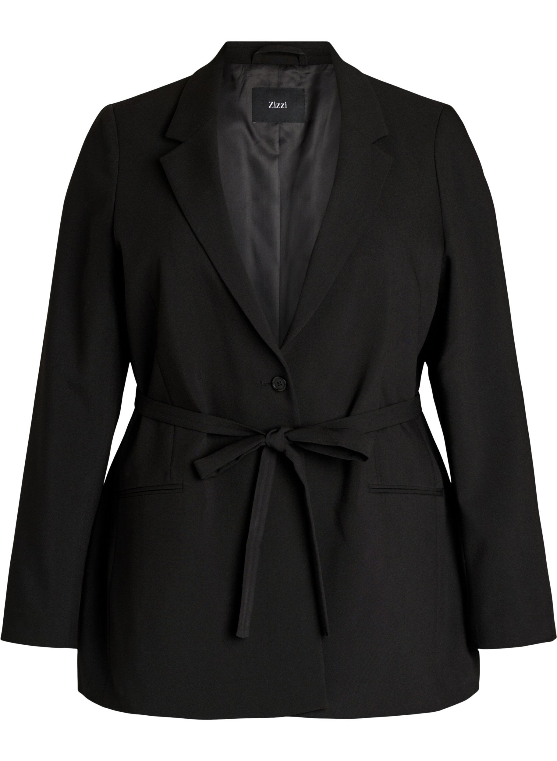 Blazer with detachable tie belt