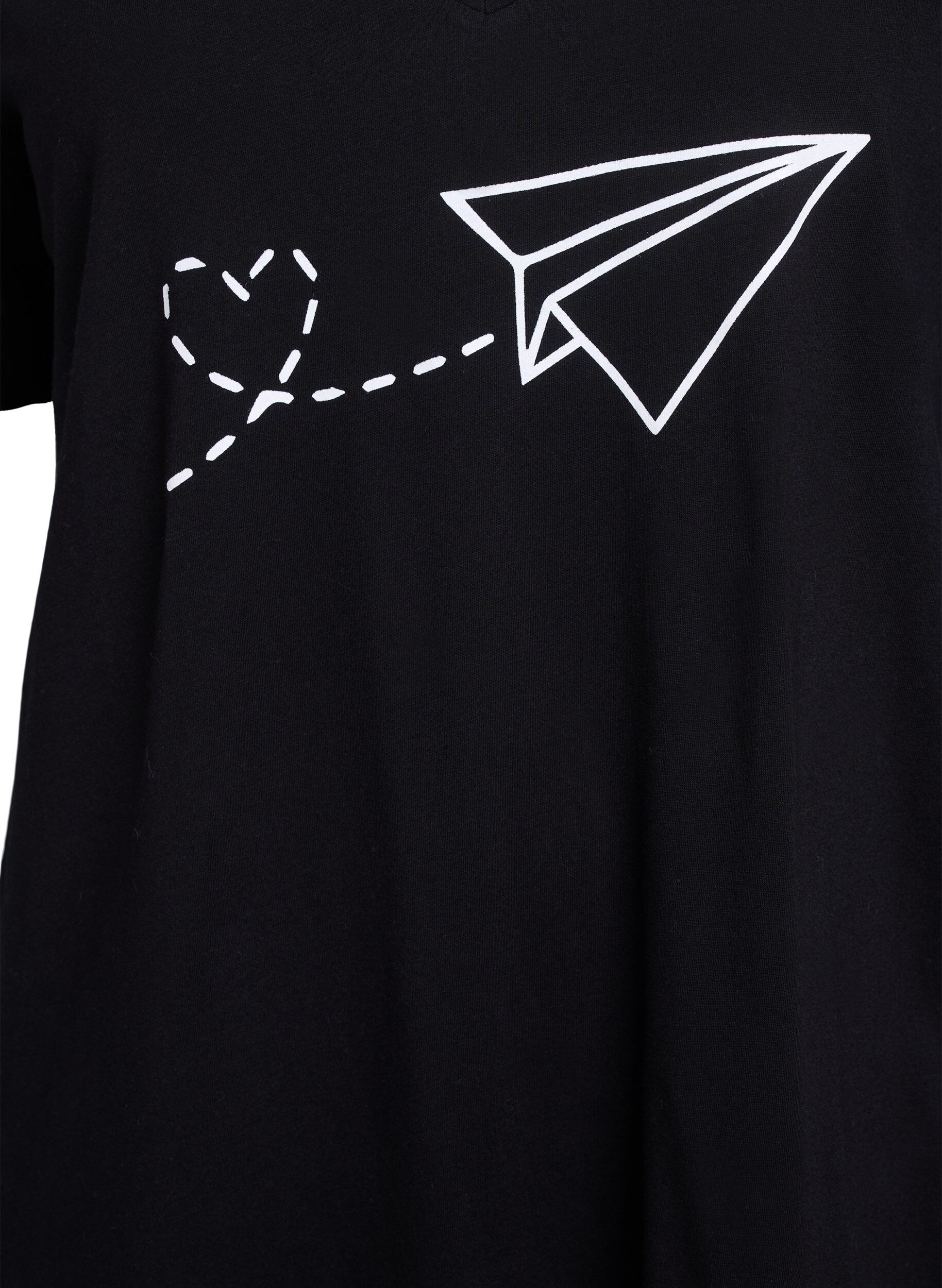 Zizzifashion Organic cotton nightgown with v-neck, , Packshot image number 2