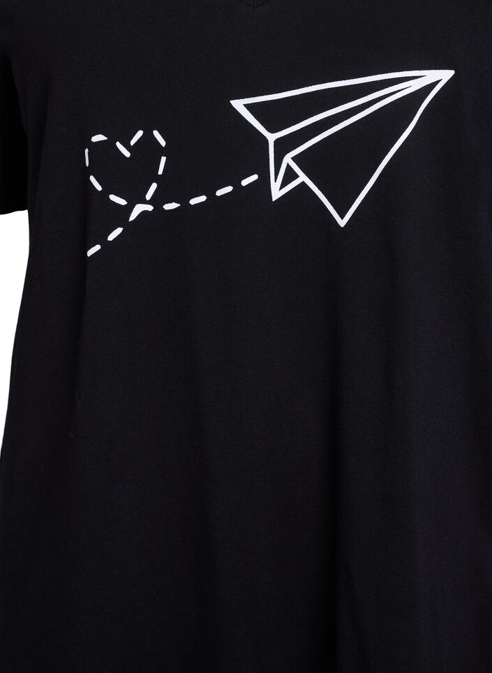 Organic cotton nightgown with v-neck, , Packshot image number 2