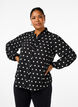 Dotted shirt with ruffles, Black W. White Dot, Model image number 0