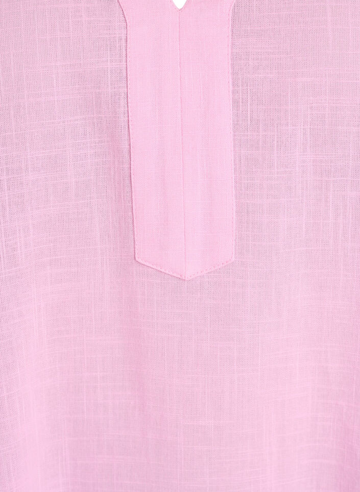 Cotton tunic with a V-neck, Pink, Packshot image number 2