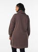 Short sweatshirt dress with high collar and pockets, Brown, Model image number 2