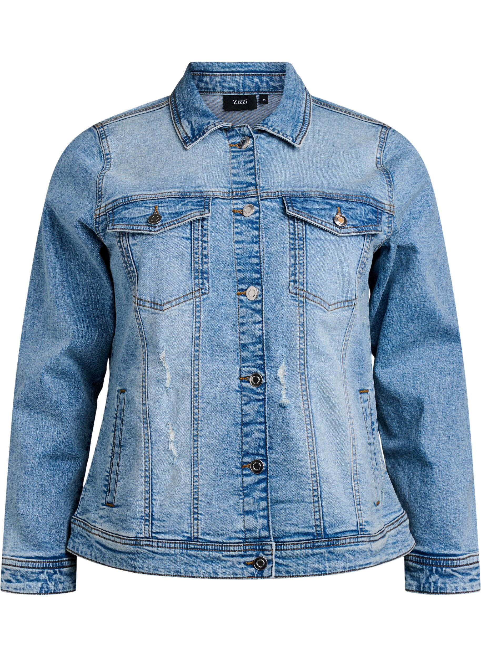Zizzifashion Denim jacket with a classic cut, Light Blue, Packshot image number 0