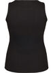 Cotton ribbed top with high neck, Black, Packshot image number 1