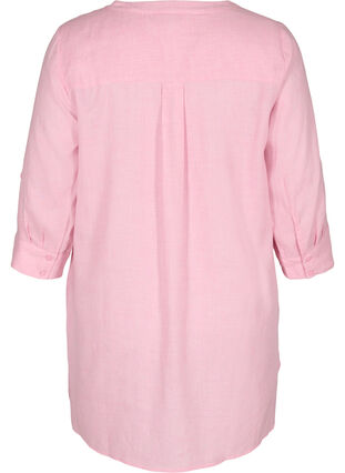 Shirt blouse with V-neck and pockets, Cameo Pink, Packshot image number 1