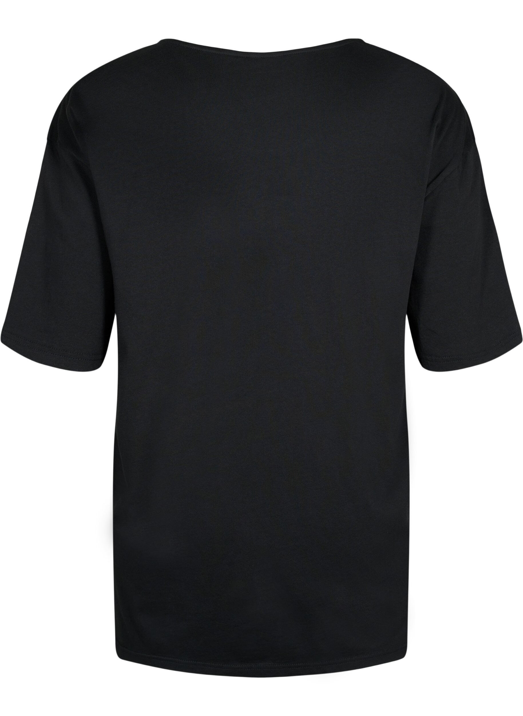Zizzifashion Oversize cotton t-shirt with print, Black GOOD, Packshot image number 1