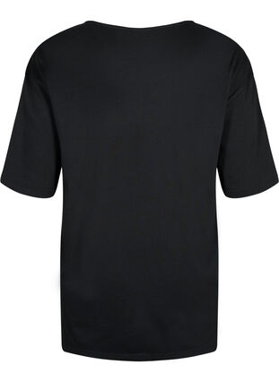 Oversize cotton t-shirt with print, Black GOOD, Packshot image number 1