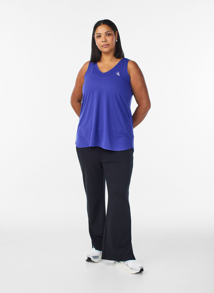 Workout top with v-neck, Purple, Model image number 1