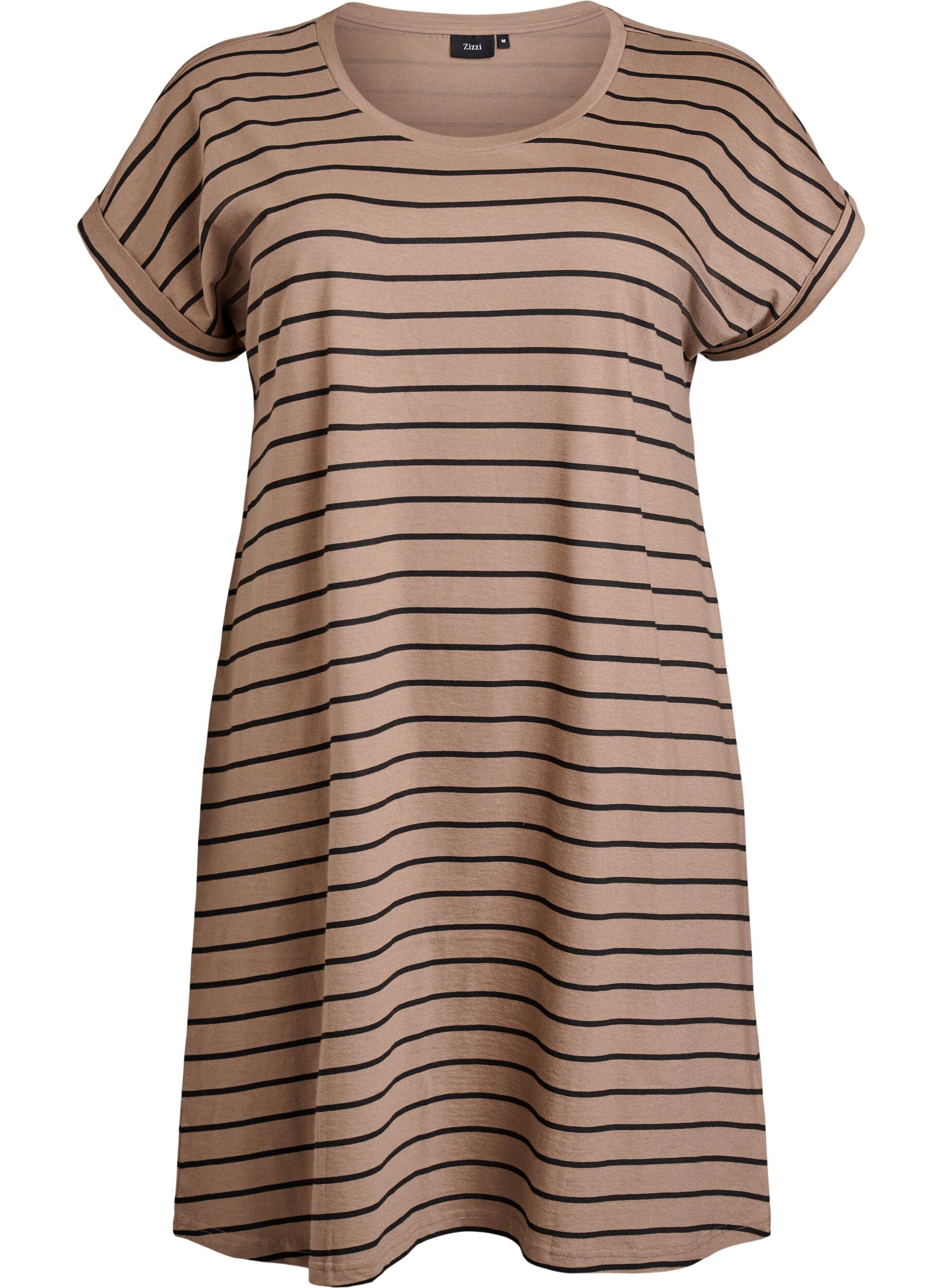 Zizzifashion 2-pack T-shirt dress with short sleeves, Brown, Packshot image number 2