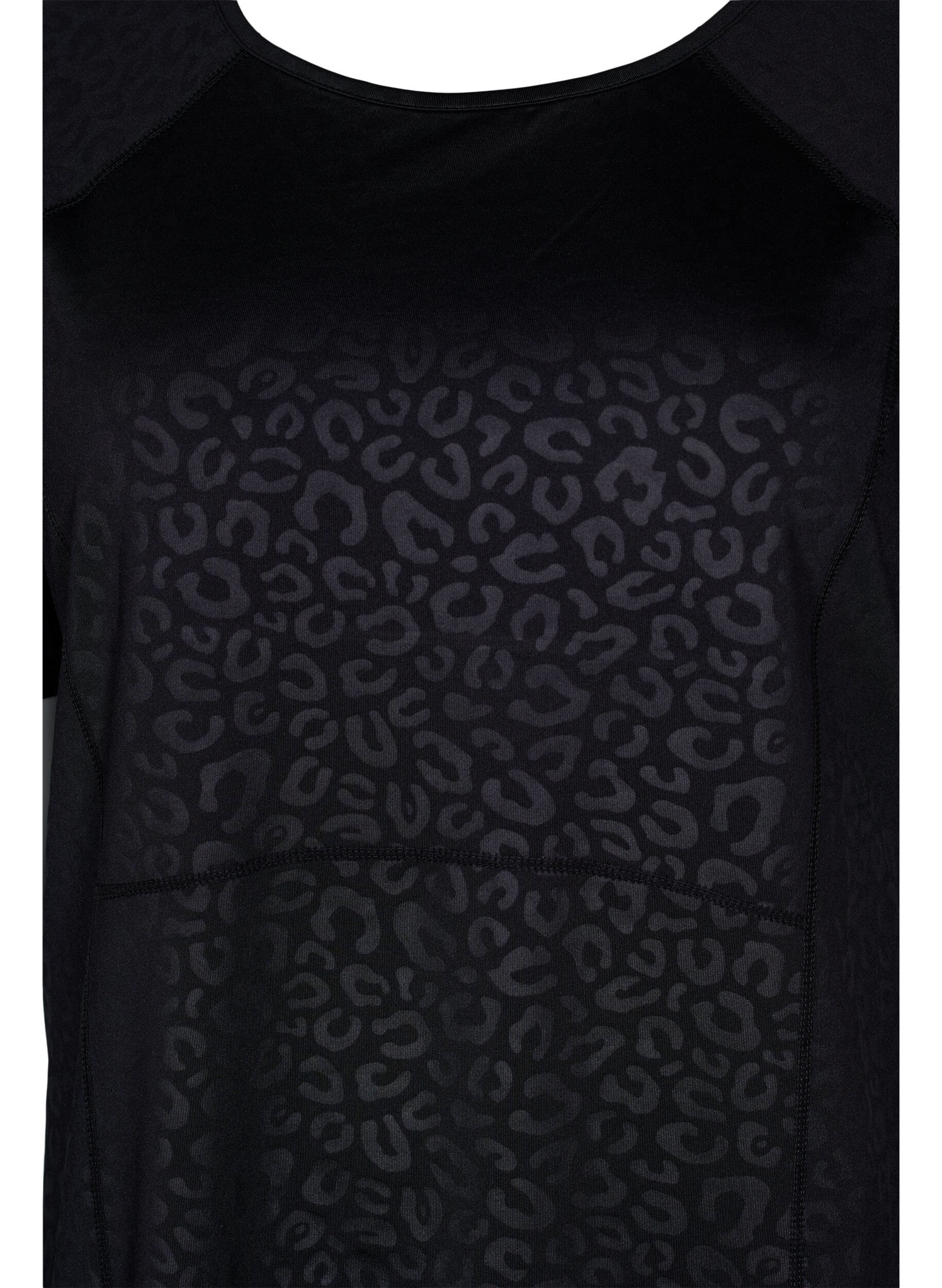 Zizzifashion Workout t-shirt with print and mesh, Black, Packshot image number 2