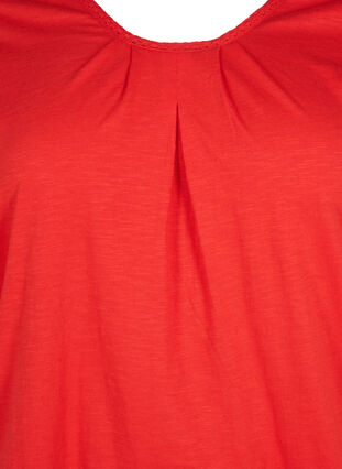 Cotton top with 3/4 sleeves, Fiery Red, Packshot image number 2