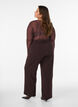Mesh blouse with print, Brown, Model image number 2