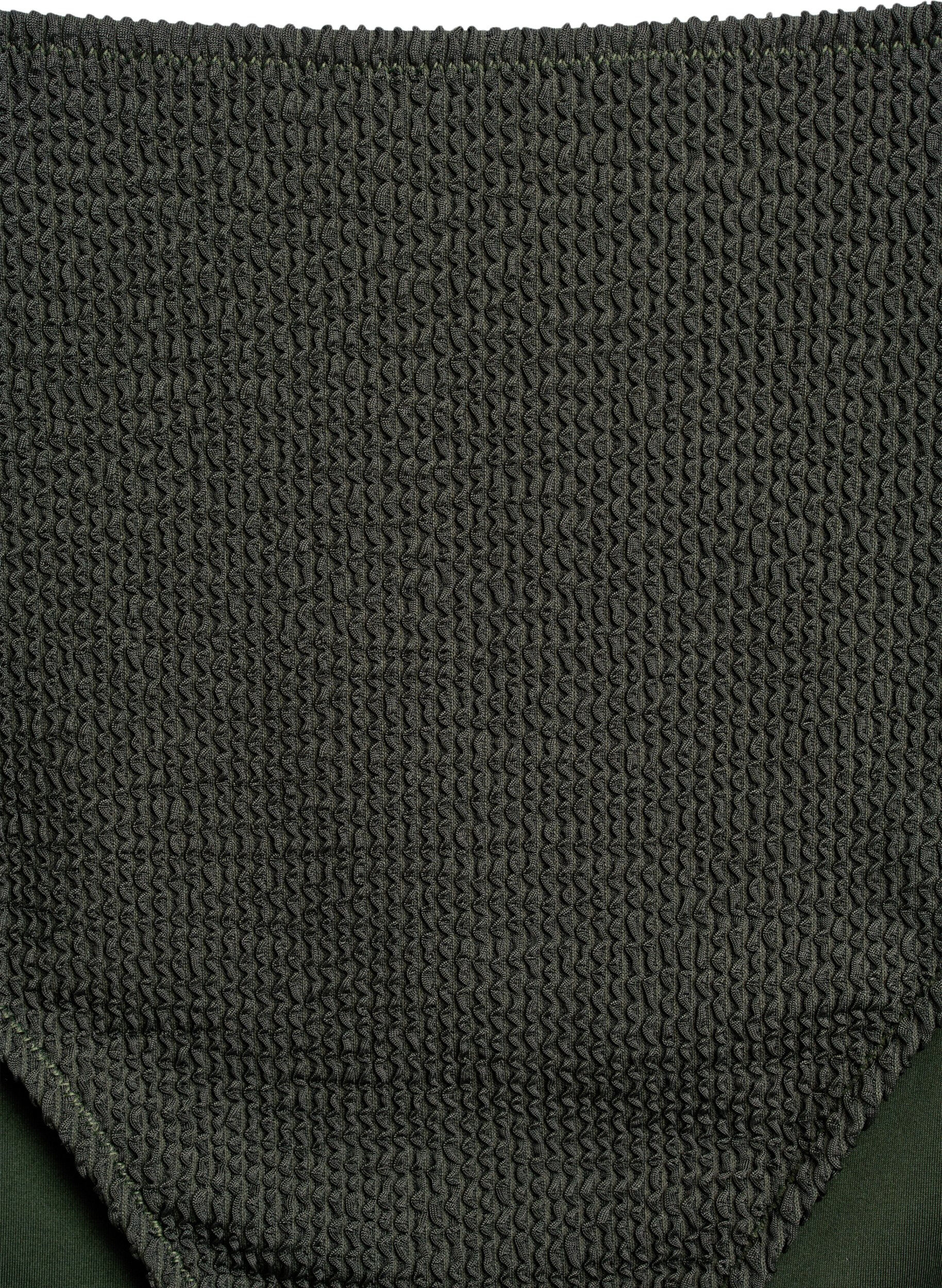 Zizzifashion Bikini bottom with texture and high waist, Green, Packshot image number 2