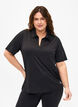 Polo T-shirt with v-neck, Black, Model image number 0