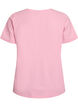 Solid coloured basic t-shirt in cotton, Rose, Packshot image number 1
