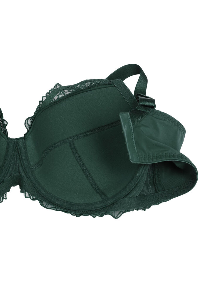 Padded lace bra with underwire, Green, Packshot image number 3