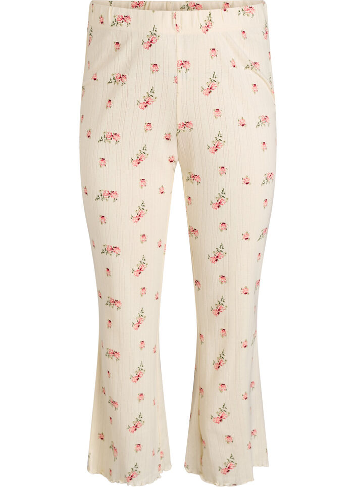 Organic cotton pyjama bottoms with a textured pattern, Vanilla, Packshot