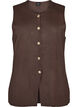 Sleeveless knit vest with decorative buttons, Brown, Packshot image number 0