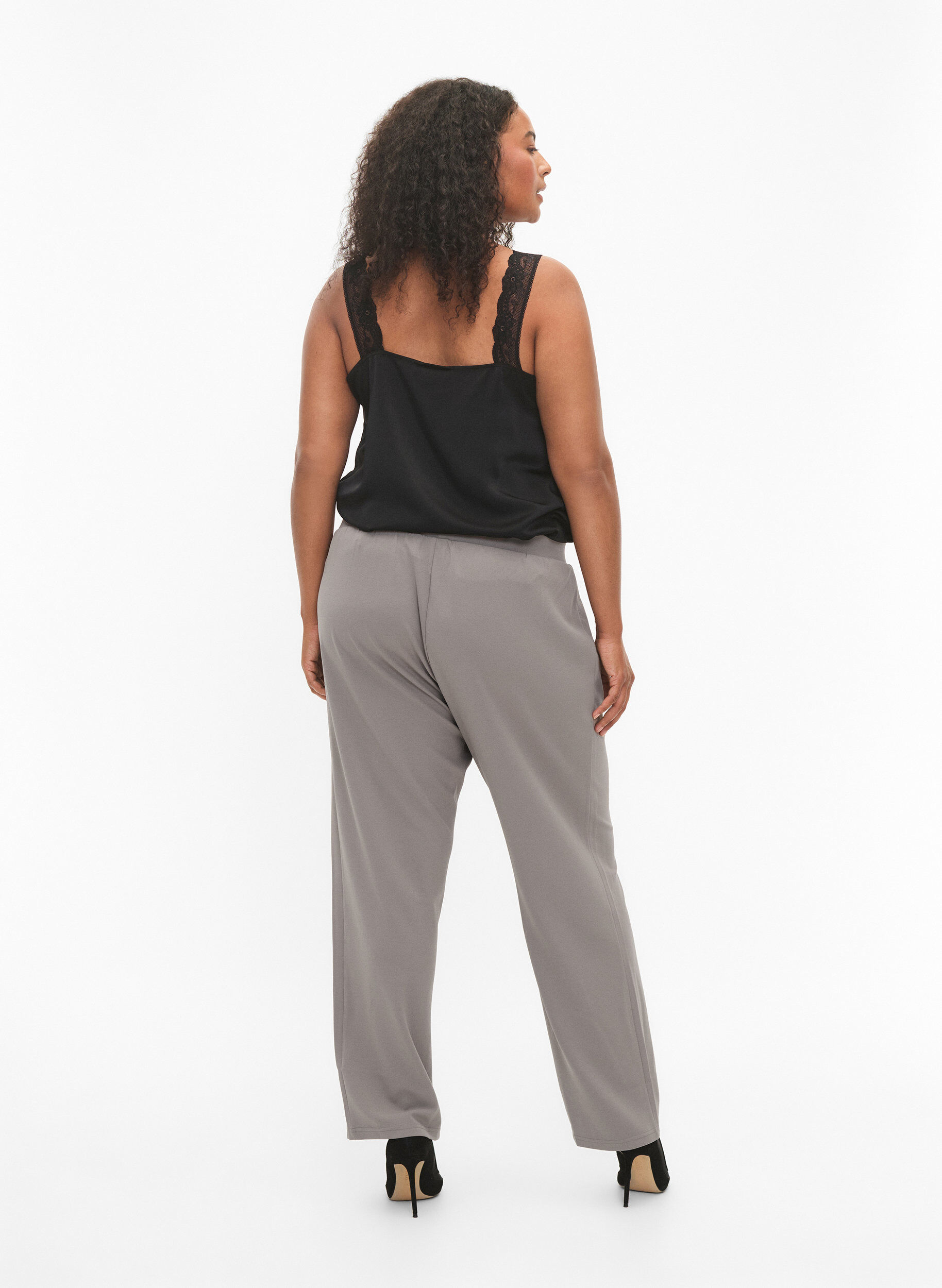 Zizzifashion Trousers with straight fit, Beige, Model image number 1
