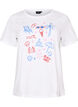 Organic cotton T-shirt with beach print, White, Packshot image number 0