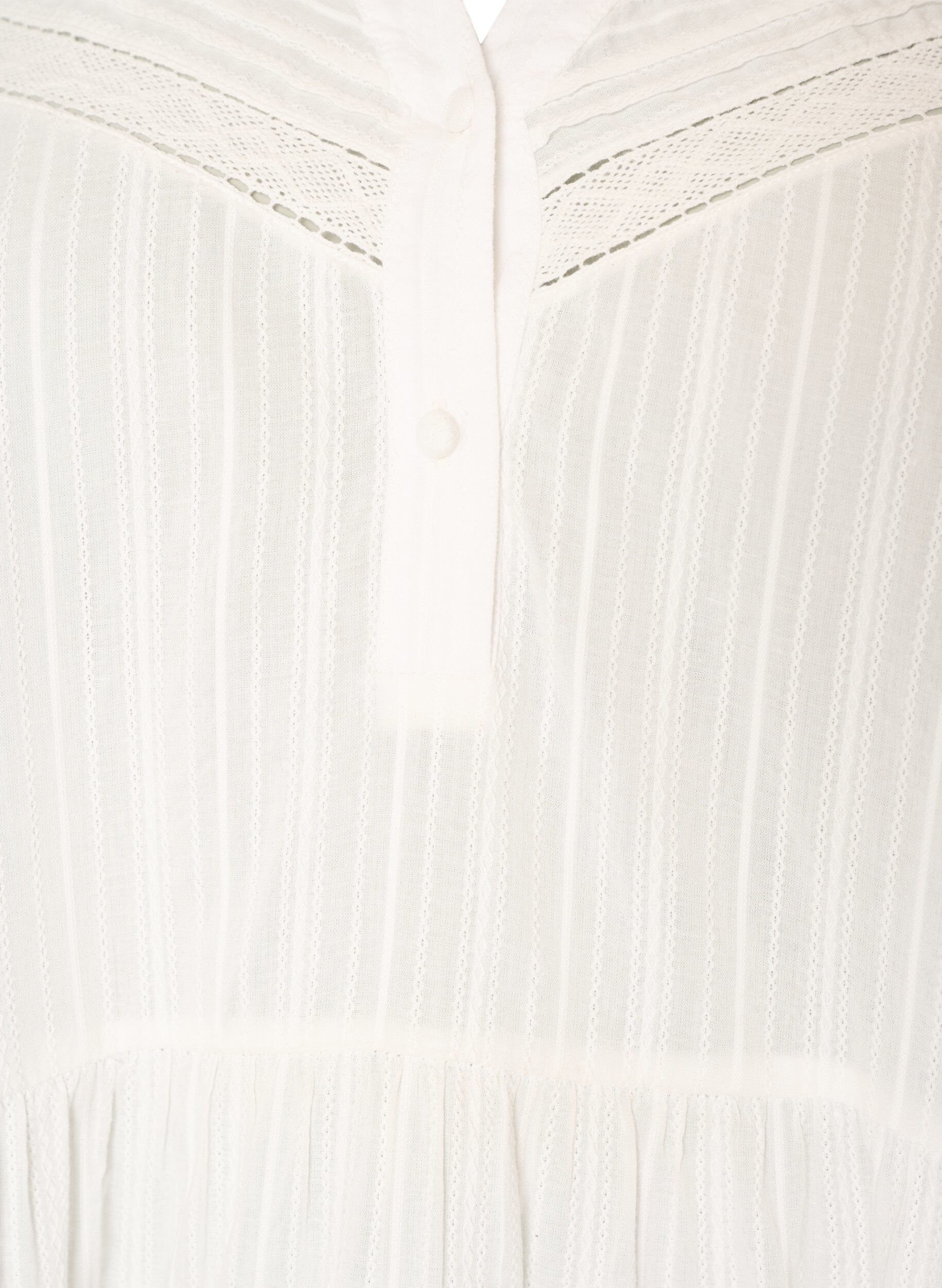 ZizzifashionTunic with eyelet embroidery details and 3/4 sleeves, Vanilla, Packshot image number 2