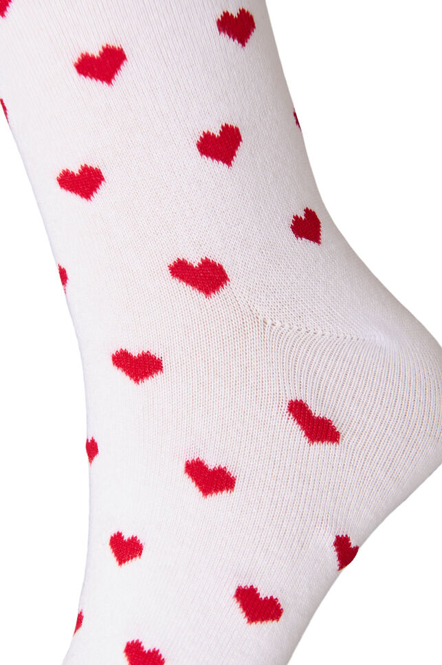 Cotton socks with patterns, White, Packshot image number 2