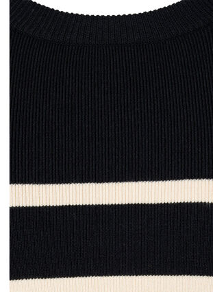 Striped Viscose Sweater, Black/Sandshell S., Packshot image number 2