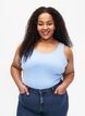 Solid color basic top in cotton, Light Blue, Model image number 0