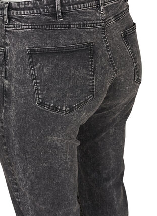 Cropped mom jeans with a high waist, Black acid washed, Packshot image number 3
