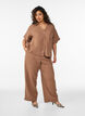 Cotton muslin blouse with short sleeves, Brown, Model image number 1