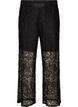 Lace trousers with straight legs and inner shorts, Black, Packshot image number 0