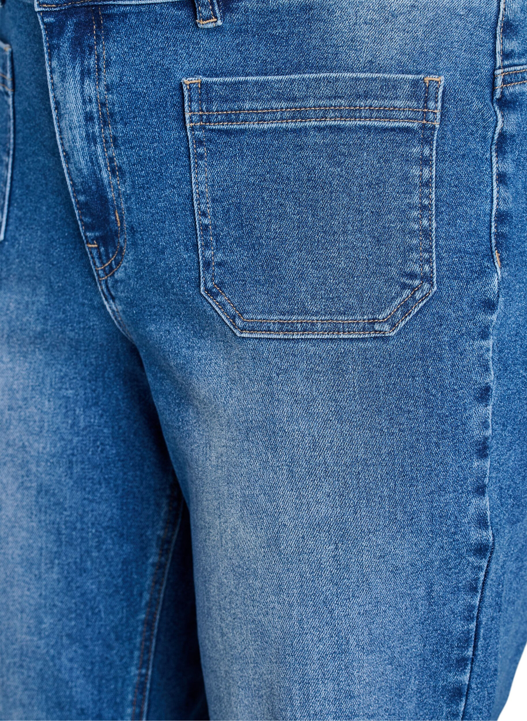 Zizzifashion Jeans with front pockets and straight legs, Light Blue, Packshot image number 2