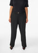 High-waisted trousers with belt detail and gold buckle, Black, Model image number 2