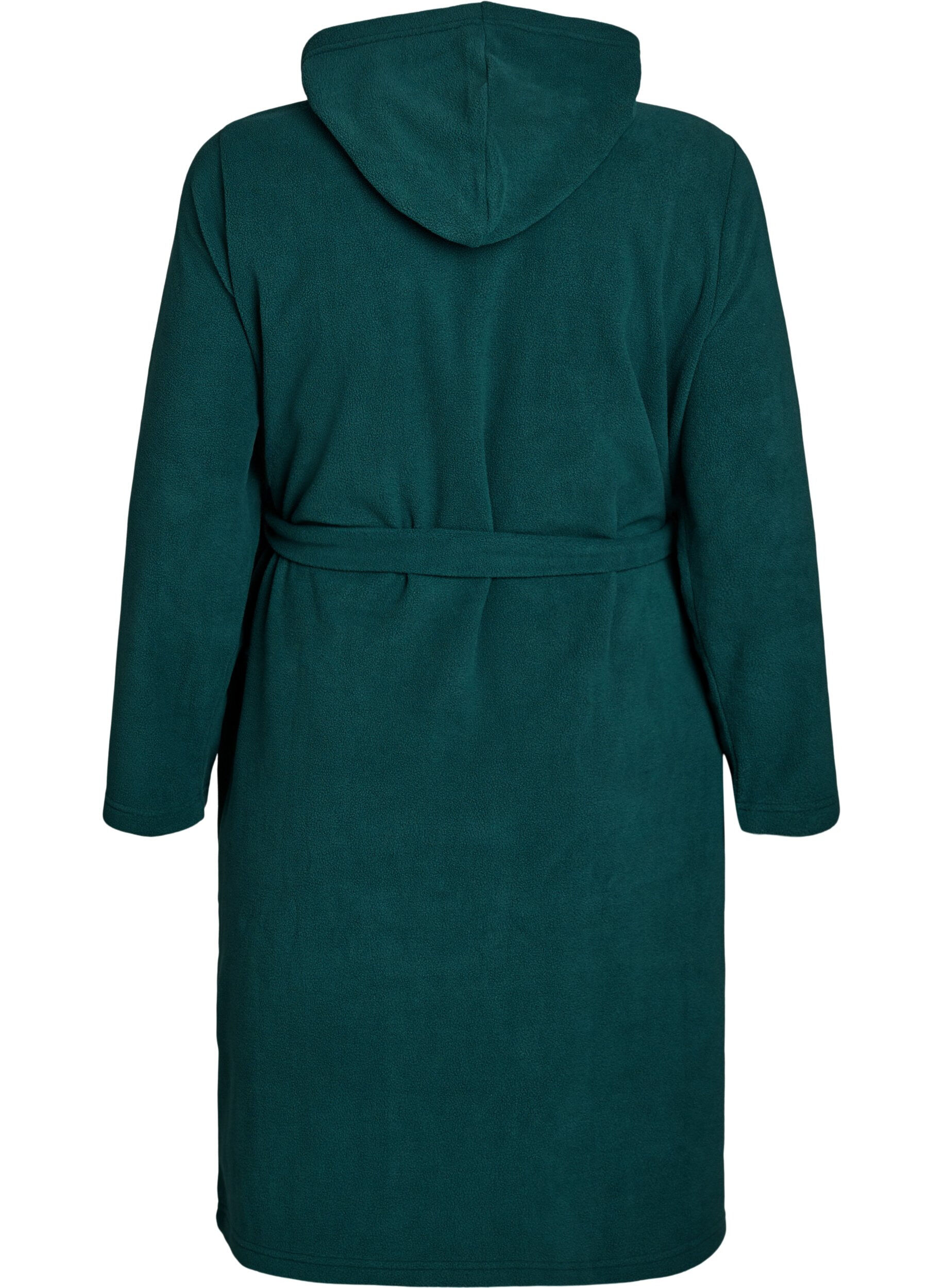Zizzifashion Morning robe with zipper and hood, Green, Packshot image number 1