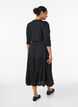 Ankle-length cotton skirt with a smocked waist, Black, Model image number 1