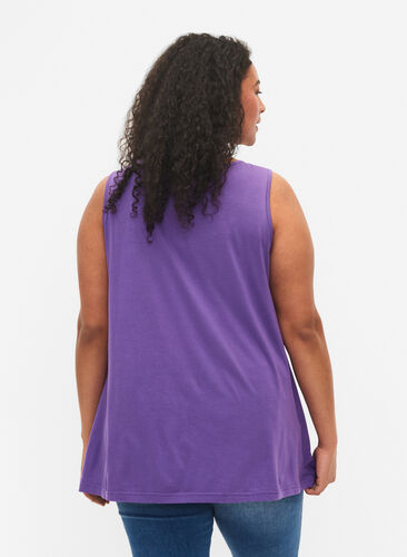 2-pack top in cotton blend, Deep Lavender/Black, Model image number 1