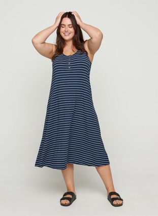 Dress, Mood Indigo and white stripe, Model image number 3