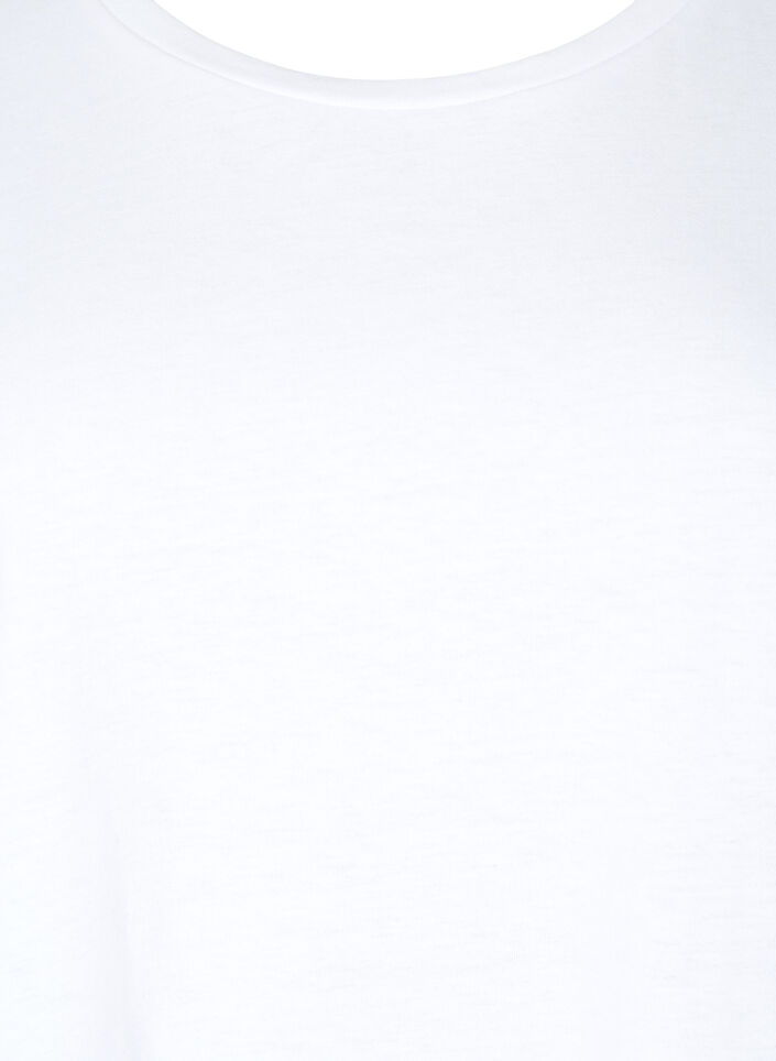 Short sleeved cotton blend t-shirt, White, Packshot image number 2