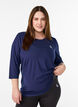 Sports top with 3/4 sleeves, Blue, Model image number 0
