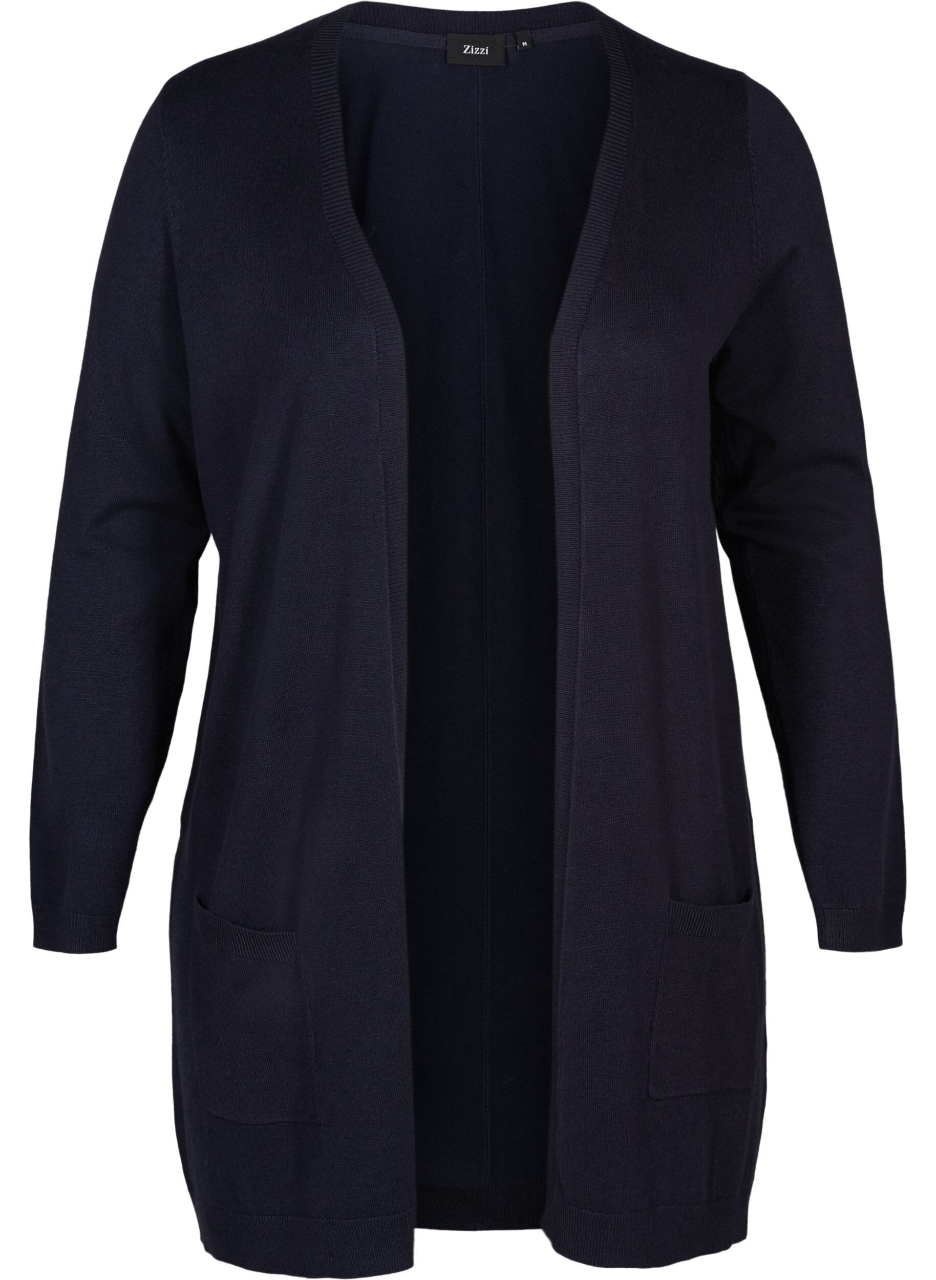Zizzifashion Long knitted cardigan in a viscose blend, Blue, Packshot image number 0