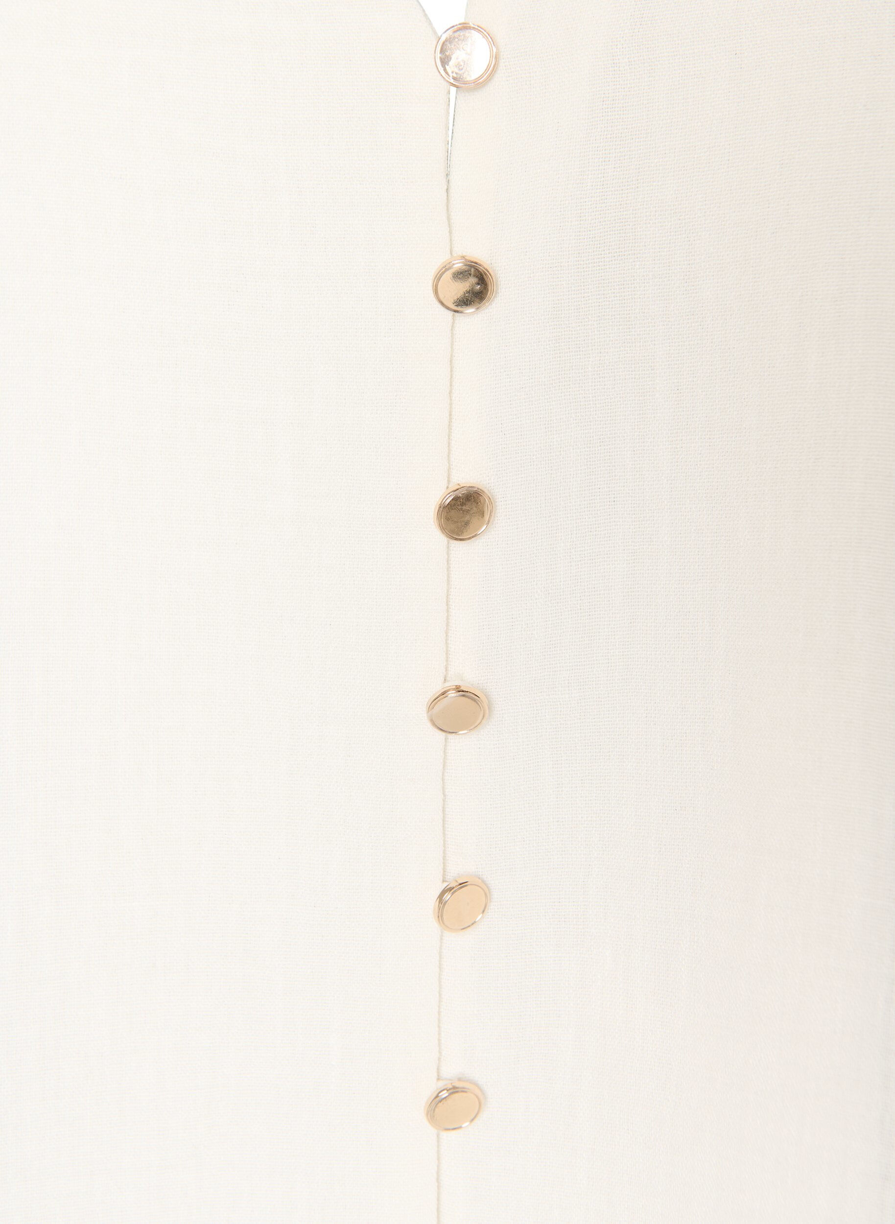 Zizzifashion Sleeveless vest with a V-neck and buttons, Vanilla, Packshot image number 2