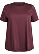 Basic cotton t-shirt with shoulder pads, Dark Bordeaux, Packshot image number 0