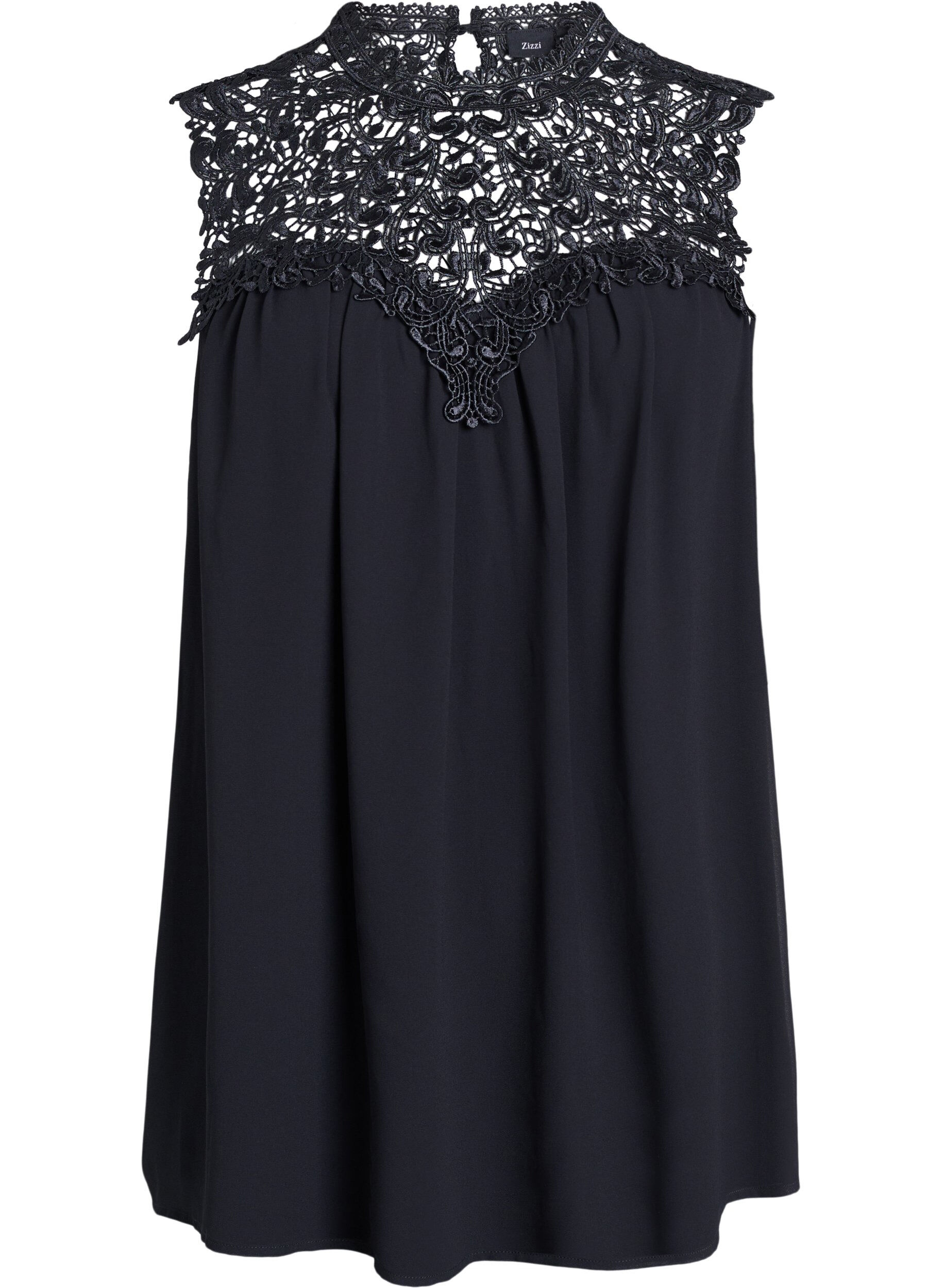 Sleeveless party top with crochet