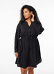 Knee-length dress with tie belt, Black, Model image number 0