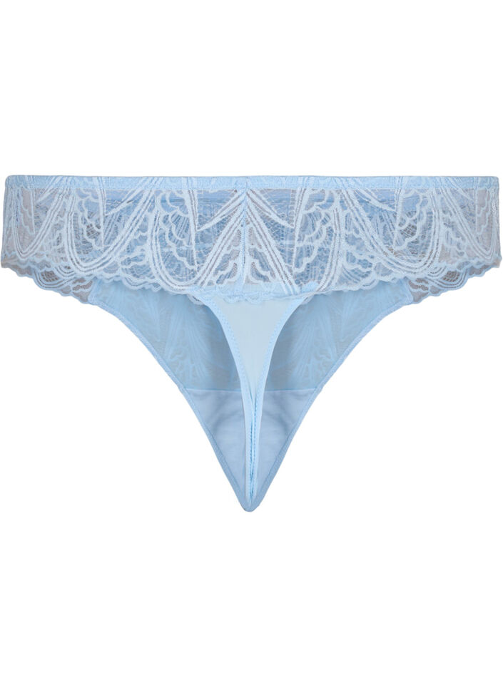G-string briefs with lace and a regular waist, Blue, Packshot image number 1
