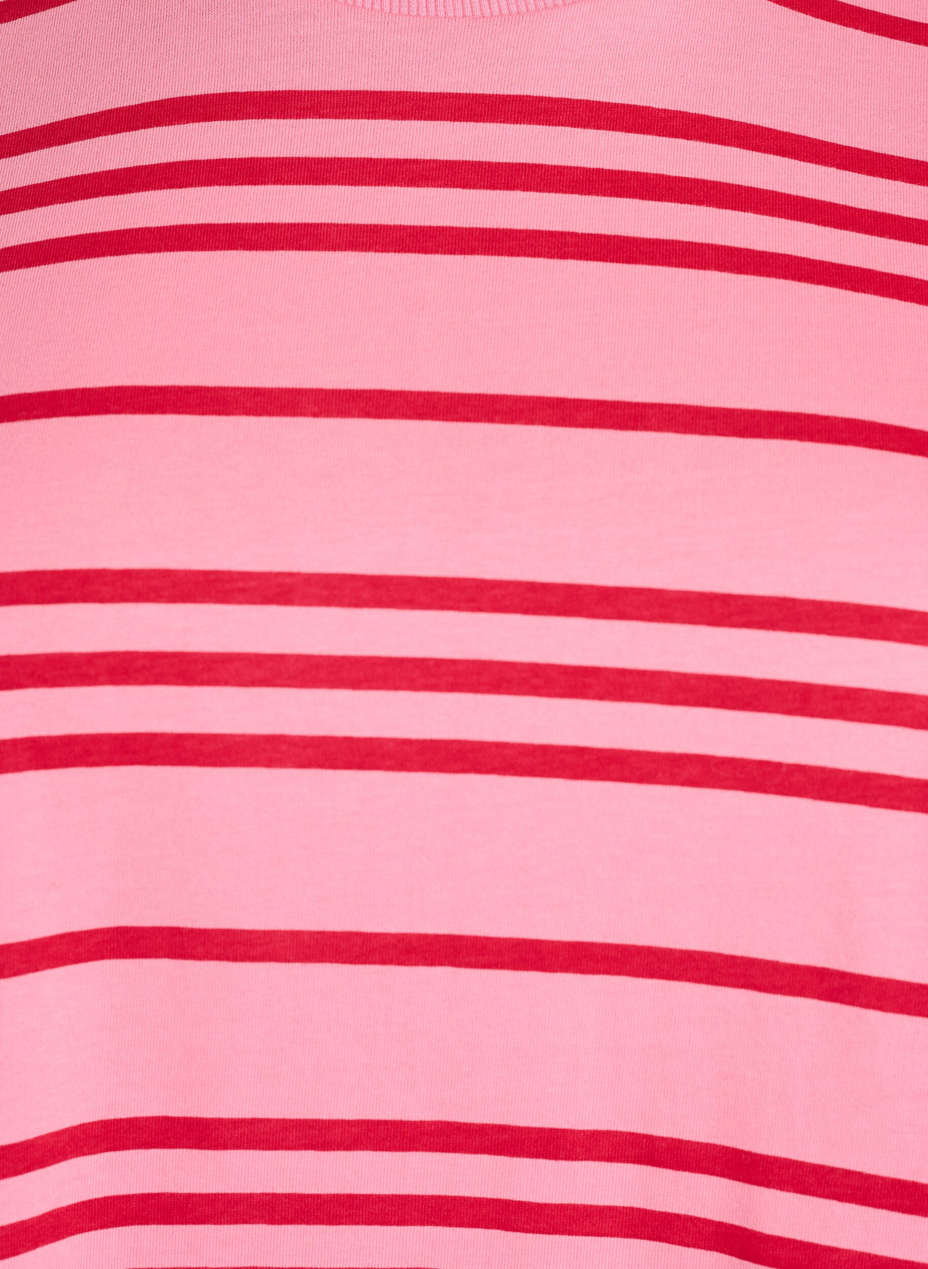 Zizzifashion Striped cotton t-shirt, Pink, Packshot image number 2